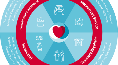 Infografik PDL Leistungen -  100 % Unterstützung für SeniorInnen! 